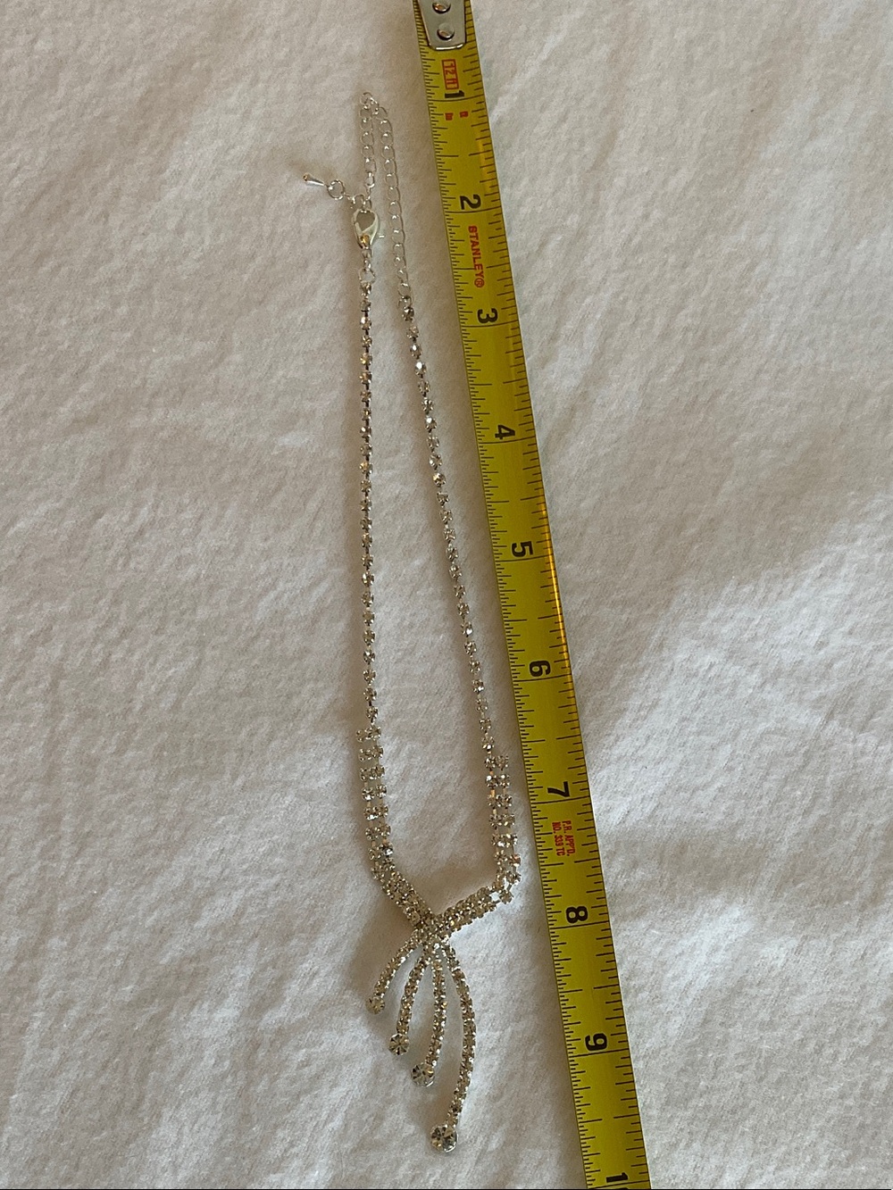 Silver Rhinestone Drop Necklace - Picture 5 of 5